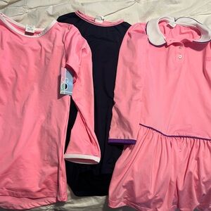 Set Athleisure Tennis Outfit Set – 2 Long Sleeve Tops + 1 Tennis Dress– Size 7/8